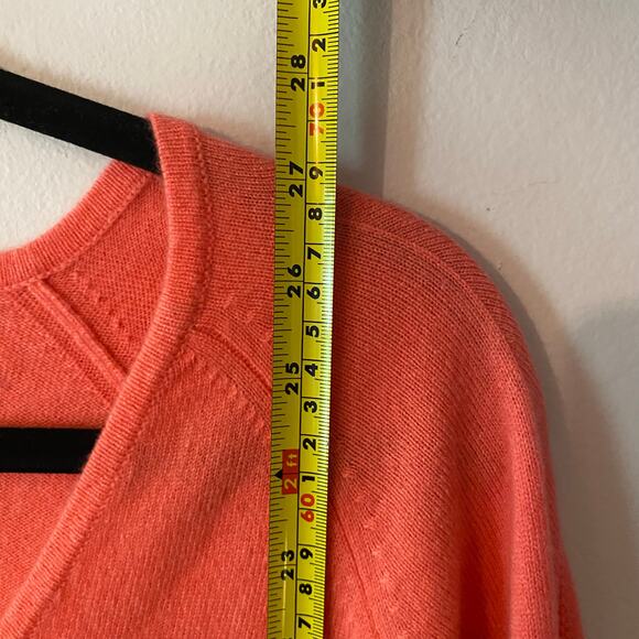 Kinross Cashmere Hot Pink V-neck Pullover Sweater Minimalist Women's size Small - Picture 7 of 9